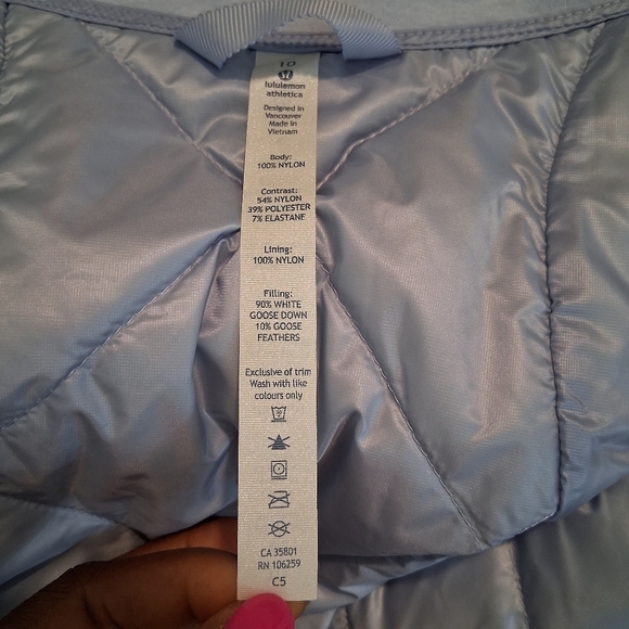 Lululemon Down For Run Down Filled Vest In Pale Blue Size 10 - Picture 7 of 13